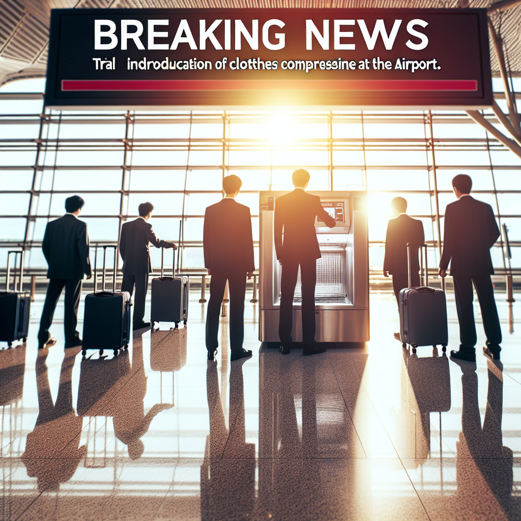 空港における衣類圧縮機の試験導入